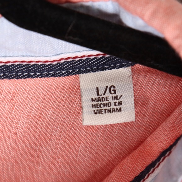 Weatherproof Vintage Linen Button Down Shirt Mens Size Large Salmon Long Sleeve - Picture 4 of 7